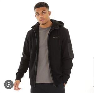 Bench Mens Avett Knitted Hoodie Black Size XL